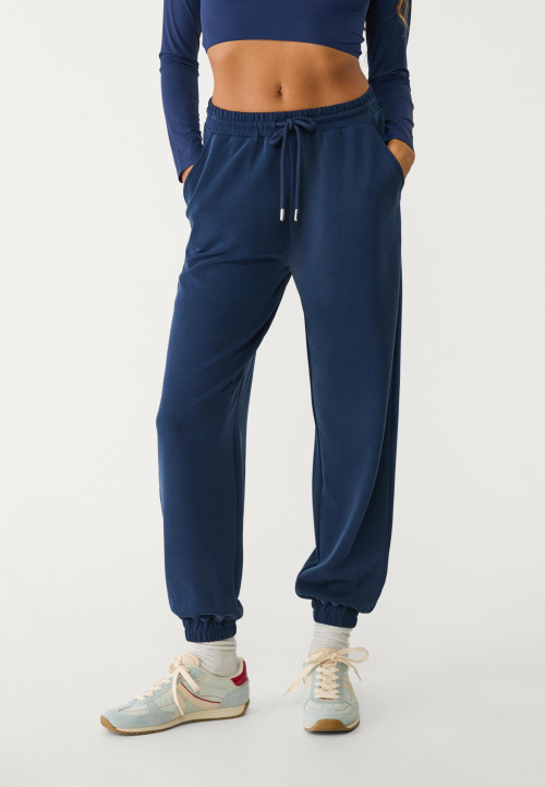 Women's classic mid rise adjustable waist track pants with side pockets