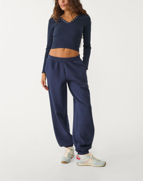 Women's classic mid rise adjustable waist track pants with side pockets