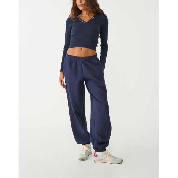 Women's classic mid rise adjustable waist track pants with side pockets