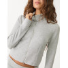 Women's long sleeve full zip slim fit top stand collar cropped jackets