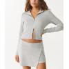 Women's long sleeve full zip slim fit top stand collar cropped jackets