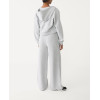 Women's mid rise elastic waist wide leg pants with side pockets