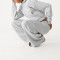 Women's mid rise elastic waist wide leg pants with side pockets