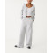 Women's mid rise elastic waist wide leg pants with side pockets