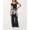 Women's V big ribbed t shirts open back tees lightweight slim fit crop top