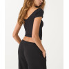 Women's V big ribbed t shirts open back tees lightweight slim fit crop top