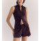 stand collar fitted zip top stylish full zip cotton tank