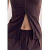 stand collar fitted zip top stylish full zip cotton tank