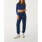 Long sleeve slim fit cropped t shirts crew neck moisture wicking tees