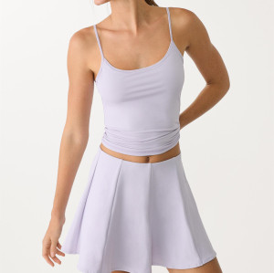 Women's high waisted active skirts with built in shorts light weight flowy skorts