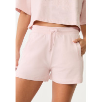 Women's mid rise elastic waist cotton shorts with side pockets