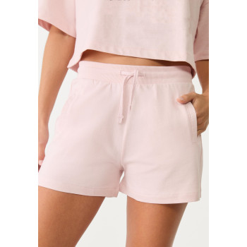 Women's mid rise elastic waist cotton shorts with side pockets