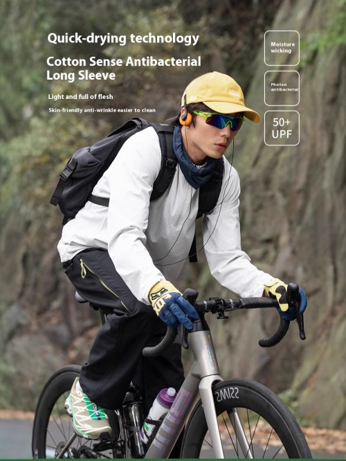 Men's Quick Dry Long Sleeve Shirts Sun Protection  Shirt Moisture Wicking T-Shirt for Casual Workout