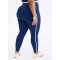 Plus size performace pocket leggings for women piped fitness tights