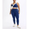 Plus size performace pocket leggings for women piped fitness tights