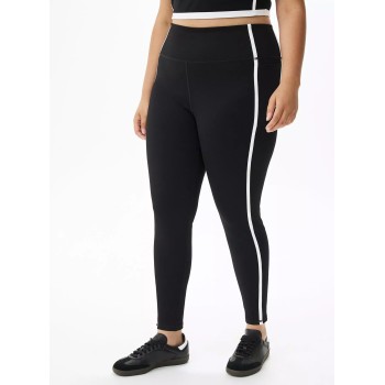 Plus size performace pocket leggings for women piped fitness tights