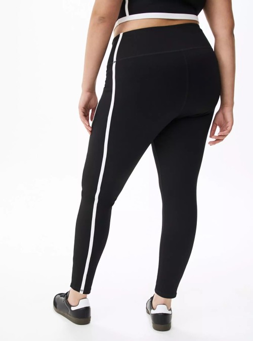 Plus size performace pocket leggings for women piped fitness tights