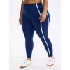 Plus size performace pocket leggings for women piped fitness tights