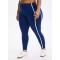 Plus size performace pocket leggings for women piped fitness tights