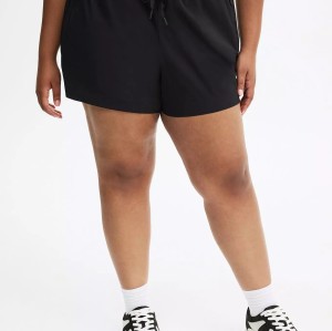 Elastic waist active shorts with side zipper pockets lightweight relaxed fit running shorts
