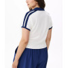 Plus size short sleeve ribbed polo shirts slim fit cropped t shirts