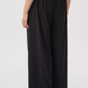Women's plus size active pants with side pockets lightweight woven lounge sweatpants