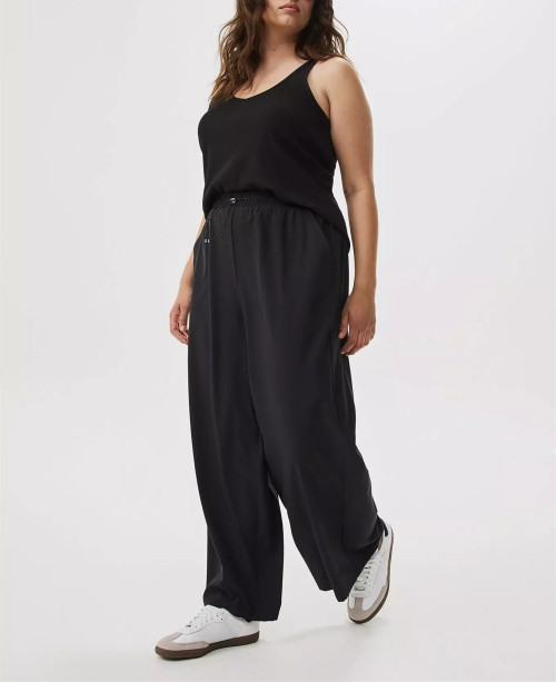 Women's plus size active pants with side pockets lightweight woven lounge sweatpants
