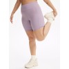 Women's plus size tummy control ribbed biker shorts with side pockets