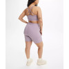 Women's plus size tummy control ribbed biker shorts with side pockets