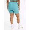 Women's plus size tummy control ribbed biker shorts with side pockets