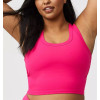 Plus size built in shelf bra top medium support back cross sports bra
