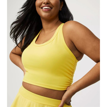 Plus size built in shelf bra top medium support back cross sports bra
