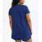Lightweight v neck short sleeve t shirts with curved hem