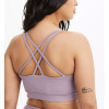 Women's plus size ribbed strappy back sports bra sleeveless padded crop top