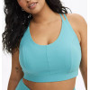 Women's plus size ribbed strappy back sports bra sleeveless padded crop top