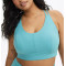 Women's plus size ribbed strappy back sports bra sleeveless padded crop top