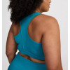 Moisture wicking racerback sports bra with removable padding