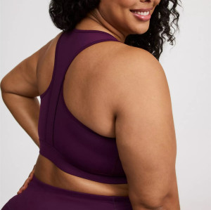 Moisture wicking racerback sports bra with removable padding