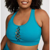 Moisture wicking racerback sports bra with removable padding
