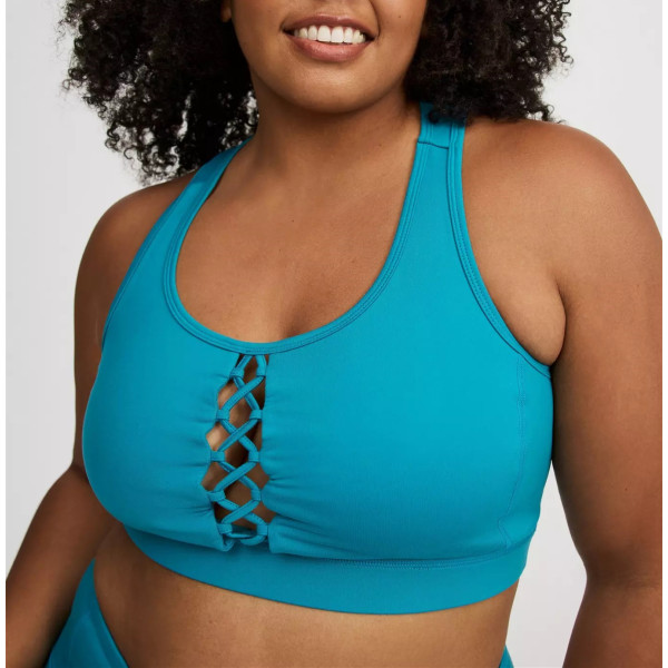 Moisture wicking racerback sports bra with removable padding
