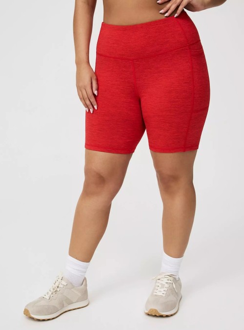 Women's high waist compressive biker shorts 7" inseam yoga shorts