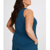 Plus size V neck slim fit sleeveless t shirts lightweight hip length tank