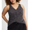 Plus size V neck slim fit sleeveless t shirts lightweight hip length tank