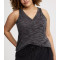Plus size V neck slim fit sleeveless t shirts lightweight hip length tank