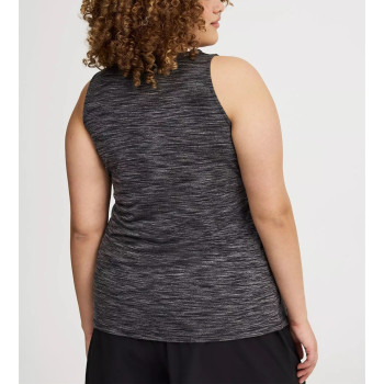 Plus size V neck slim fit sleeveless t shirts lightweight hip length tank