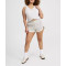 Plus size V neck slim fit sleeveless t shirts lightweight hip length tank