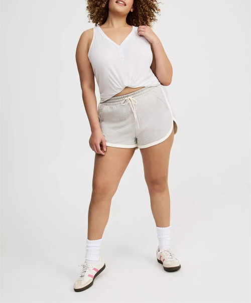 Plus size V neck slim fit sleeveless t shirts lightweight hip length tank