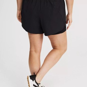 Women's 4 ways stretchy double layer running shorts