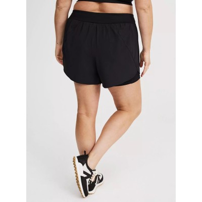 Women's 4 ways stretchy double layer running shorts