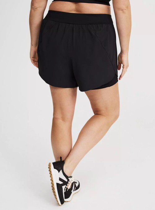 Women's 4 ways stretchy double layer running shorts